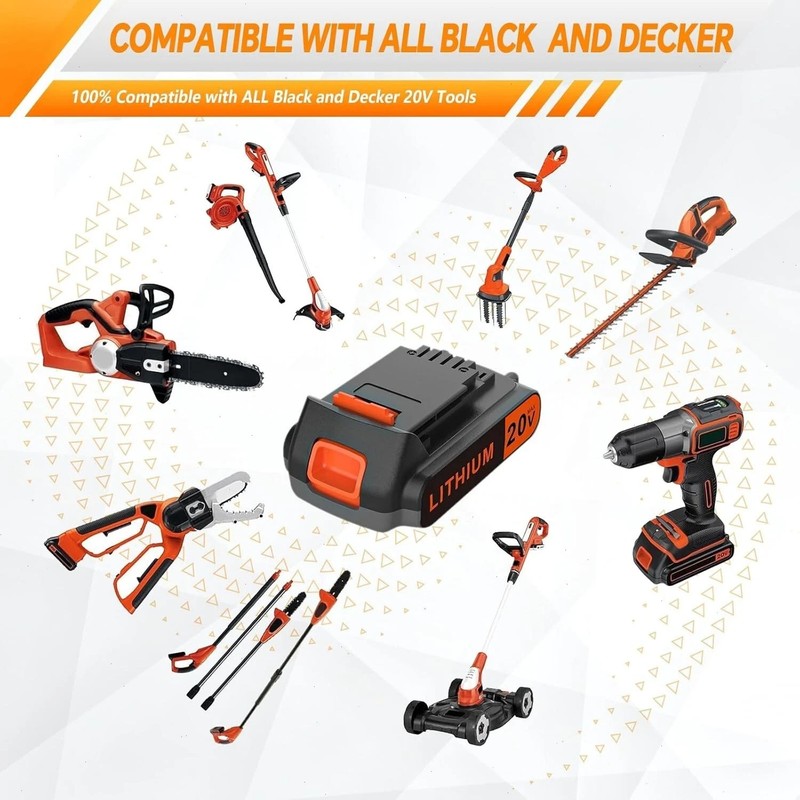 2Pack 20V Lithium-ion 3.0Ah Replace for BLACK DECKER 20Volt LBXR20 LBX20 Battery gallery