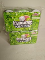 2x Ice Breakers Ice Cubes Sugar Free Chewing Gum Xylitol Kiwi Watermelon 6 Pack