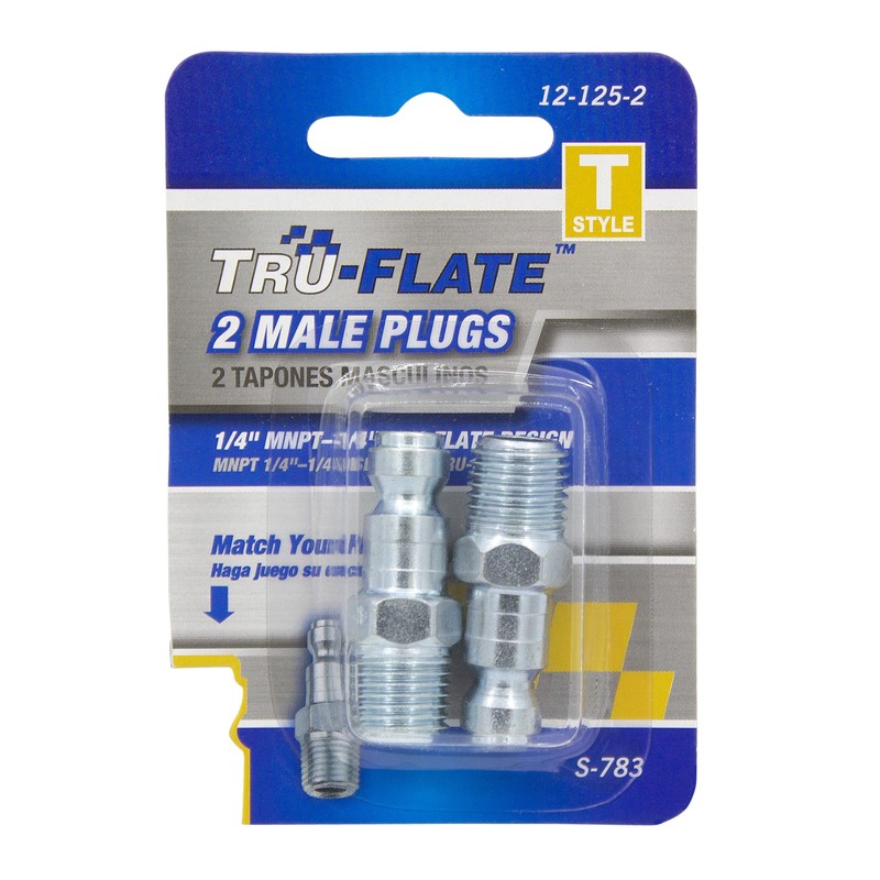 Tru-Flate 12-125-2 Rust/Corrosion-Resist Steel Plug 1/4 in. T-Stylex1/4 in. MNPT gallery