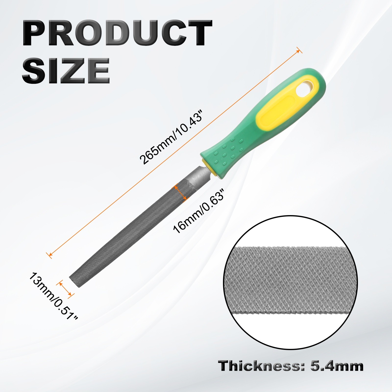 6 Inch Half Round Medium Cut Bastard File Double Teeth with PP Handle gallery