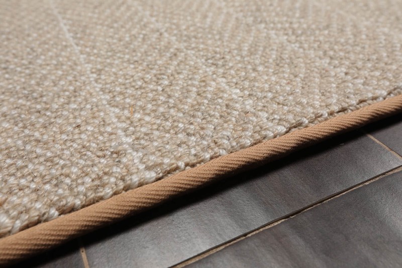 LoomBloom Multi Size Beige Hand Tufted Berber Herringbone New Zealand Wool Rug gallery