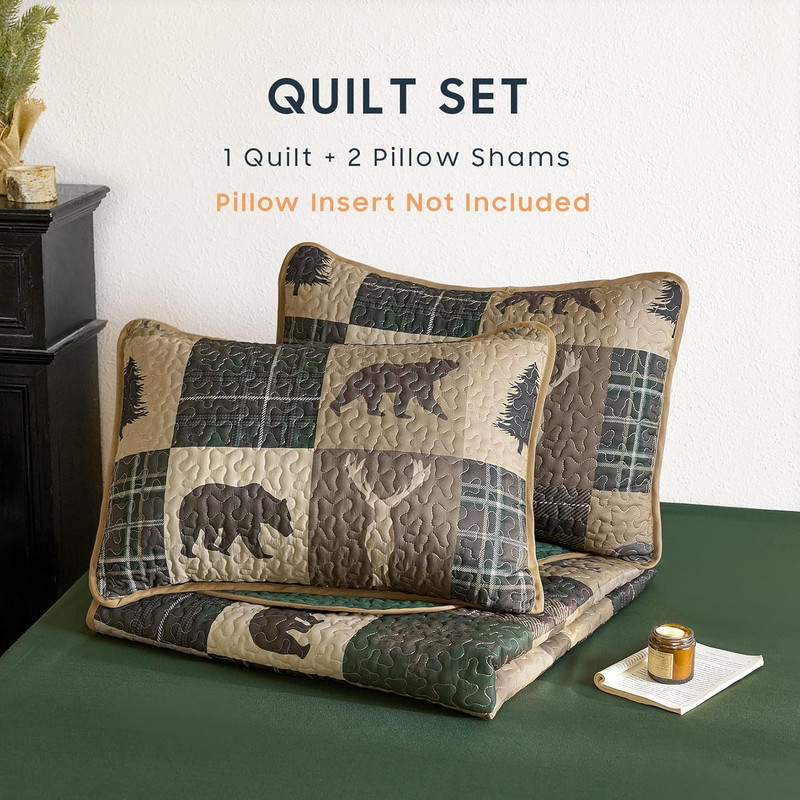 Rustic/Patchwork/Country,Reversible Lightweight Bedspread Set - GG Home gallery