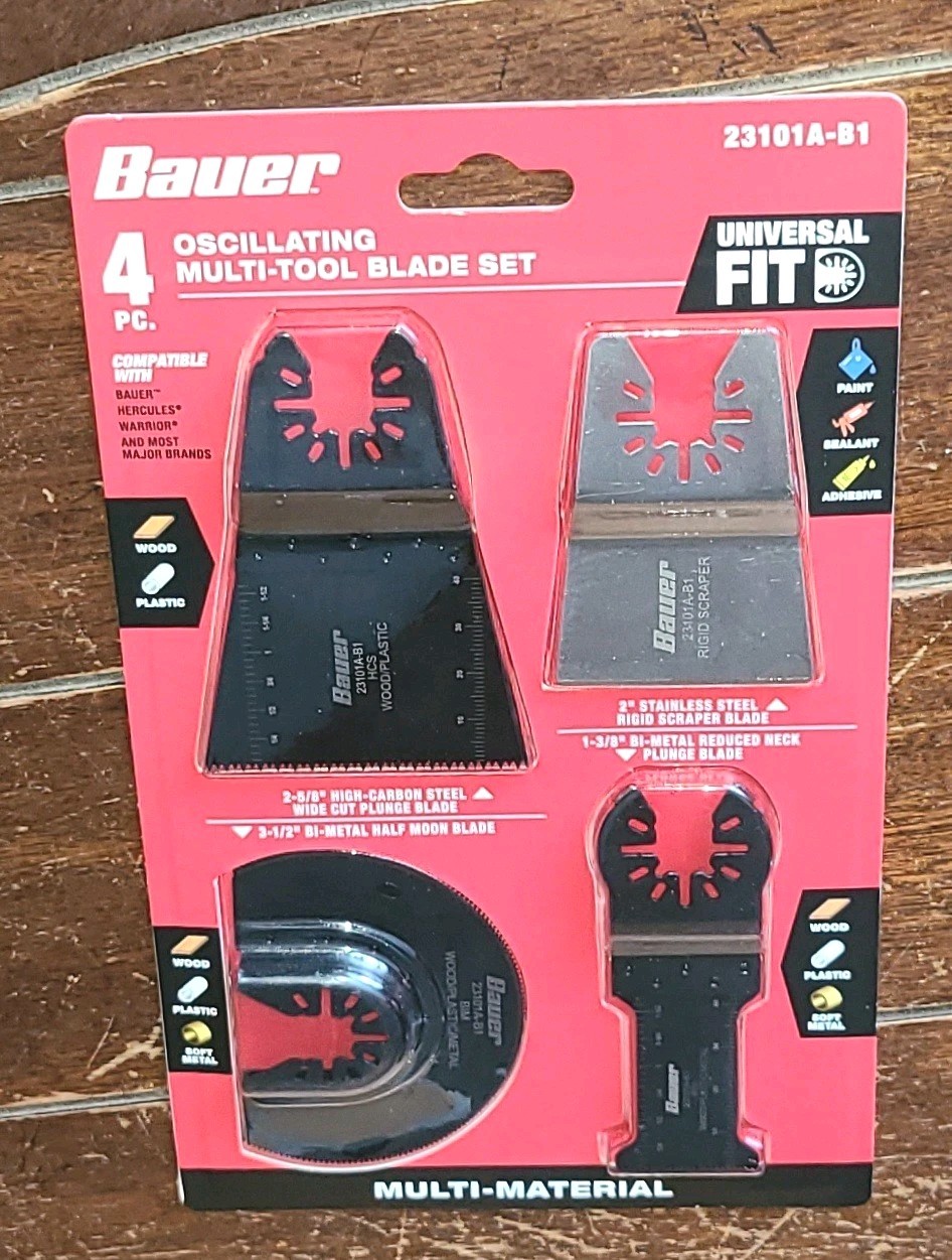 Bauer 4pc Oscillating Multi-Tool Blade Set -Universal Fit- Item #70722 gallery