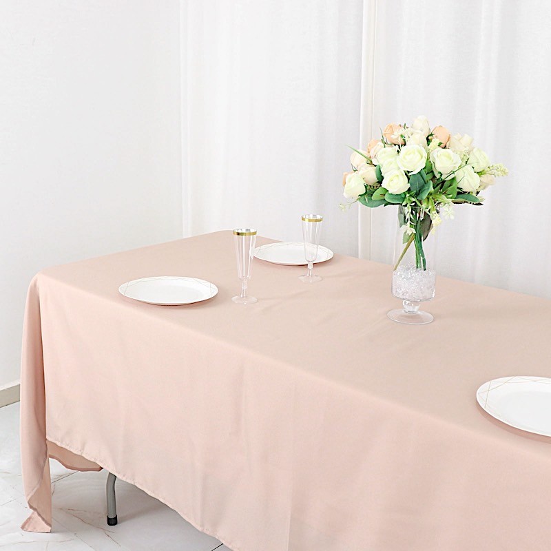 Nude 72x120 RECTANGLE POLYESTER TABLECLOTH Wedding Catering Dinner Supplies gallery
