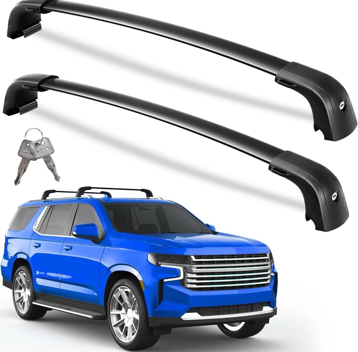 Lockable Roof Rack Cross Bars 220lbs Compatible Chevy Suburban & Tahoe 2015-2020 gallery