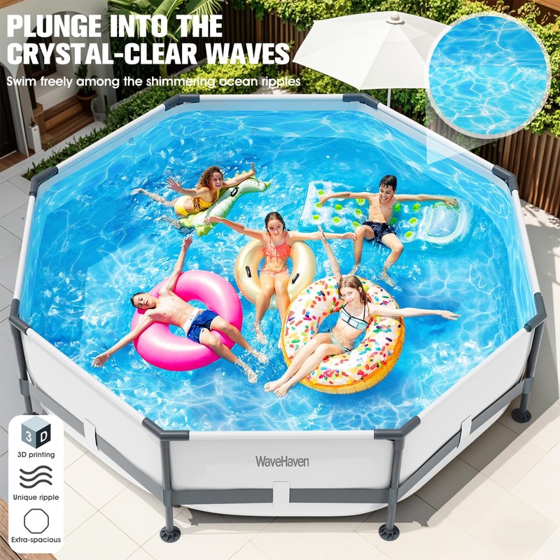 Above Ground Pool 10ft x 30in Frame Deep Swimming Pool,Round Family Pool,Large gallery