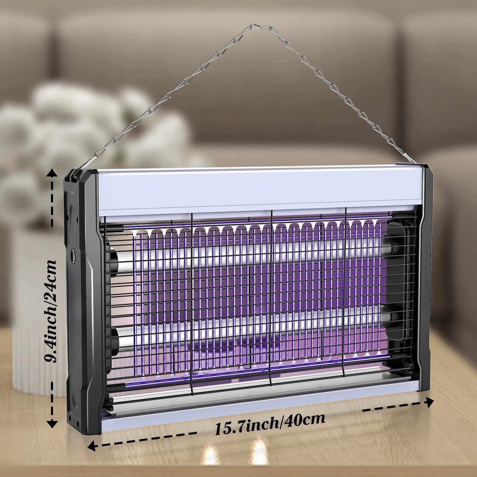 Electric Bug Zapper 3200V Mosquito Zapper Killer,w/Hanging Chain LED Waterproof gallery