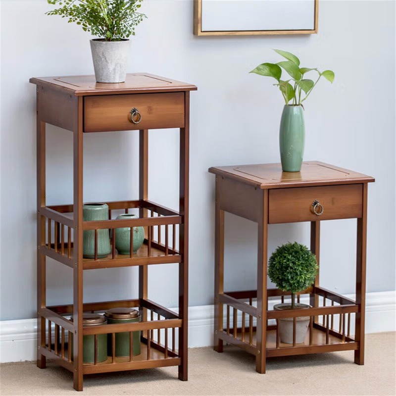 Telephone Table Plant Stand Bedside End Table Hall Lamp Wood Unit Side Drawer US gallery