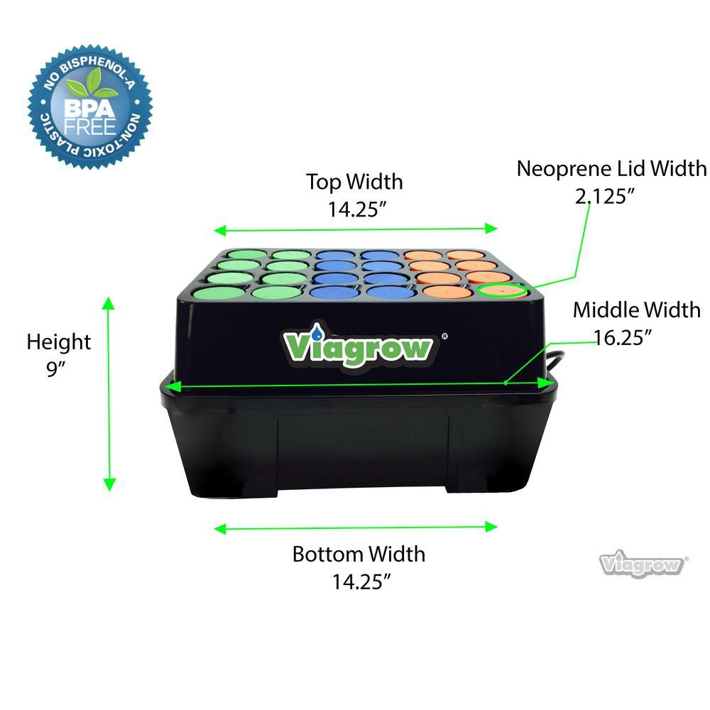 24 site aeroponic clone machine | viagrow 602573081938 hydroponic system single gallery