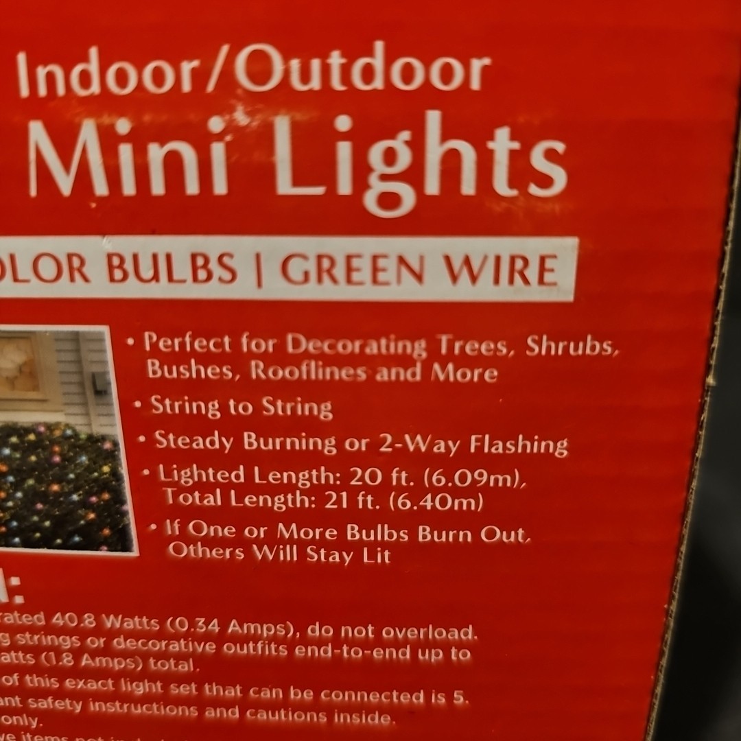Holiday Style 100 Mini Lights multi color Bulbs Green wire 21 Feet Stay Lit gallery