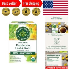 Dandelion Leaf & Root Herbal Tea – Supports Detox & Digestion – 16 Tea Bags