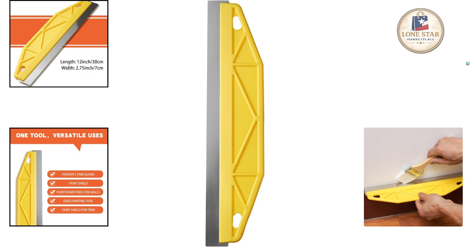 Professional 12-Inch Paint Shield - Yellow Edging Tool for Clean Lines gallery
