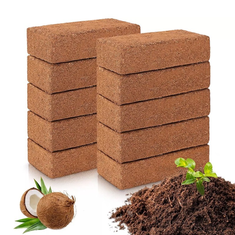 10 Compressed Coconut Coir Bricks, Coconut Coir Potting Soil for Gardening gallery