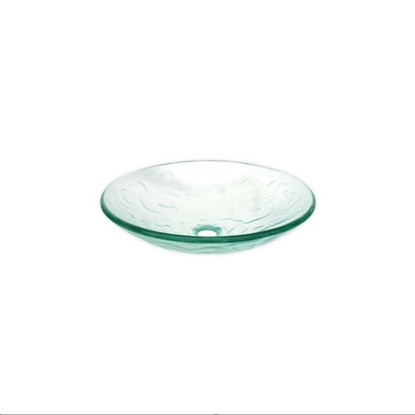 EDEN BATH EMBOSSED WAVES GLASS VESSEL SINK CLEAR EB-GS12 gallery