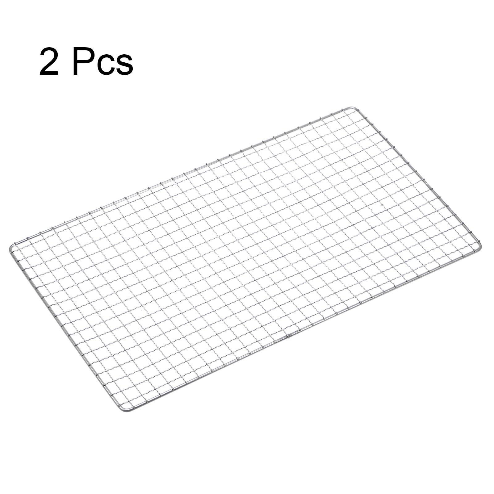 2pcs Square BBQ Grill Net 15.4"x9.4" Stainless Steel Barbecue Mesh Mat gallery
