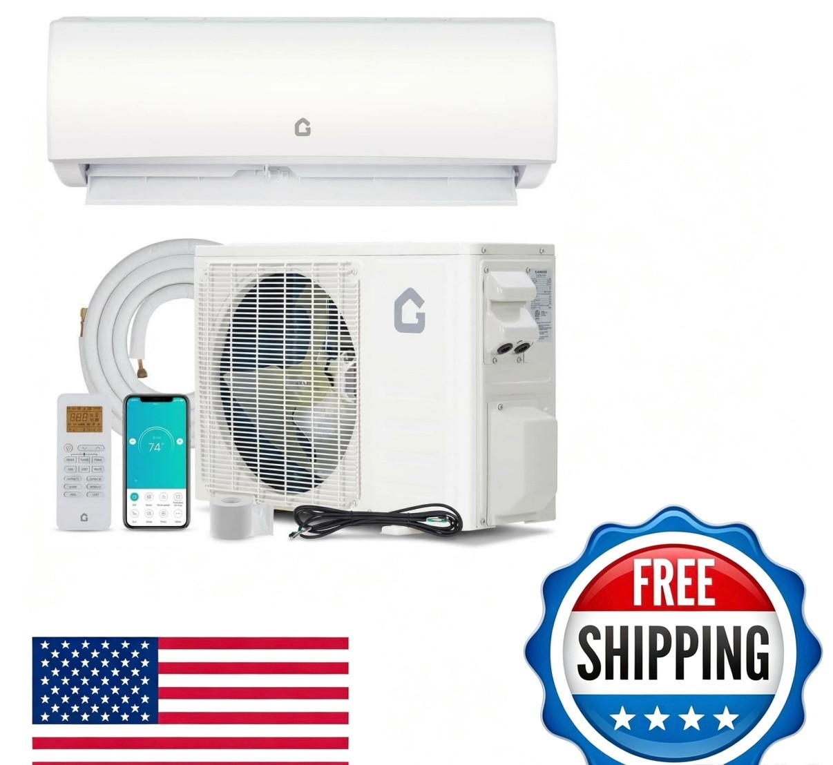 11500 BTU Mini Split Air Conditioner with 17 SEER2 Efficiency, Smart Split Unit gallery