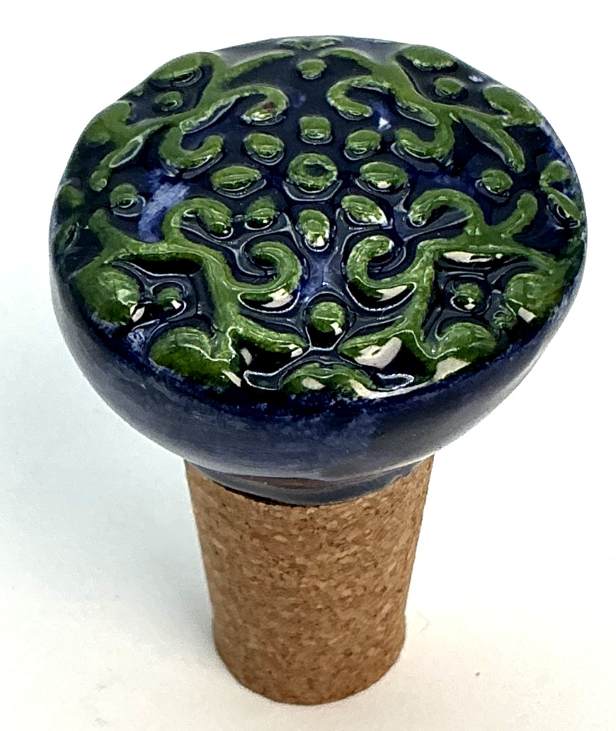 Ceramic & Cork Bottle Stopper Blue/Green gallery