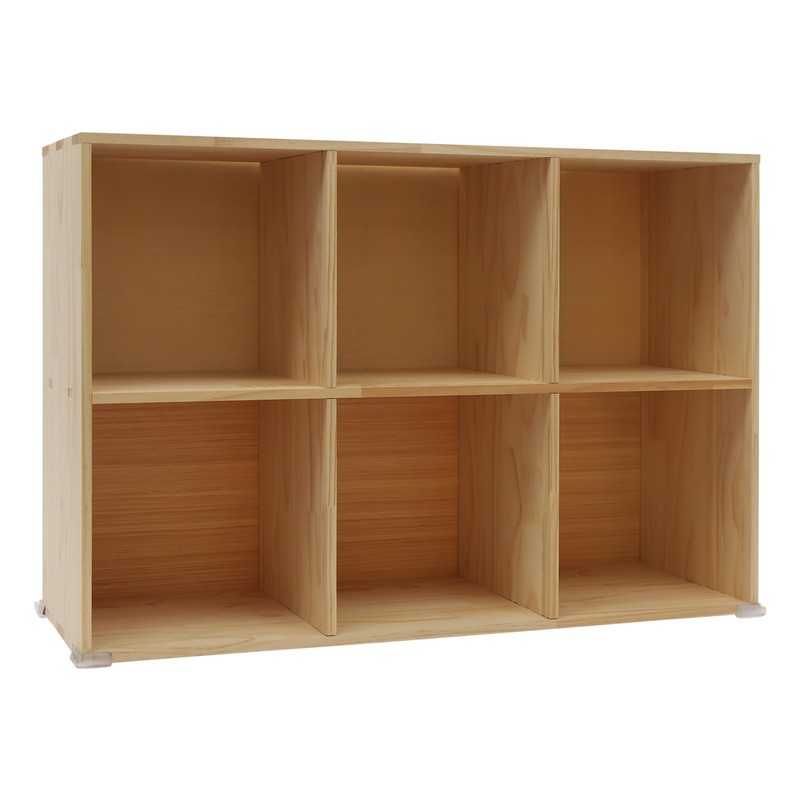 Solid Wood Bookcase with 6 Cubes - Stylish Storage & Elegant Design gallery