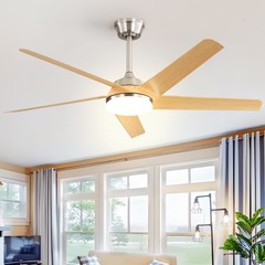 Reversible DC Ceiling Fan W/ Adjustable Color & Remote Inoor Outdoor Ceiling Fan