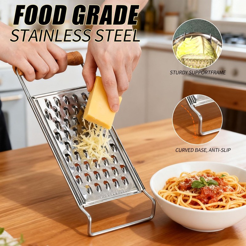 2 Pack Cheese Grater Handheld,Stainless Steel Zester Set of 2, Kitchen Flat Hand gallery