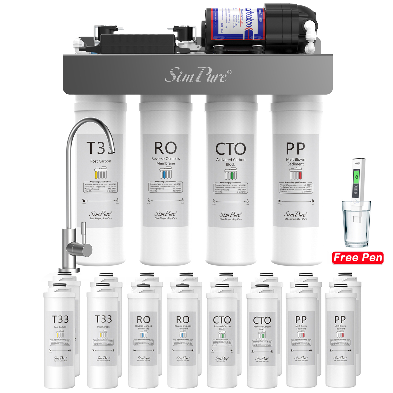 WP2-400GPD UV Reverse Osmosis Drinking Water Filter System Drinking Water 0 TDS gallery