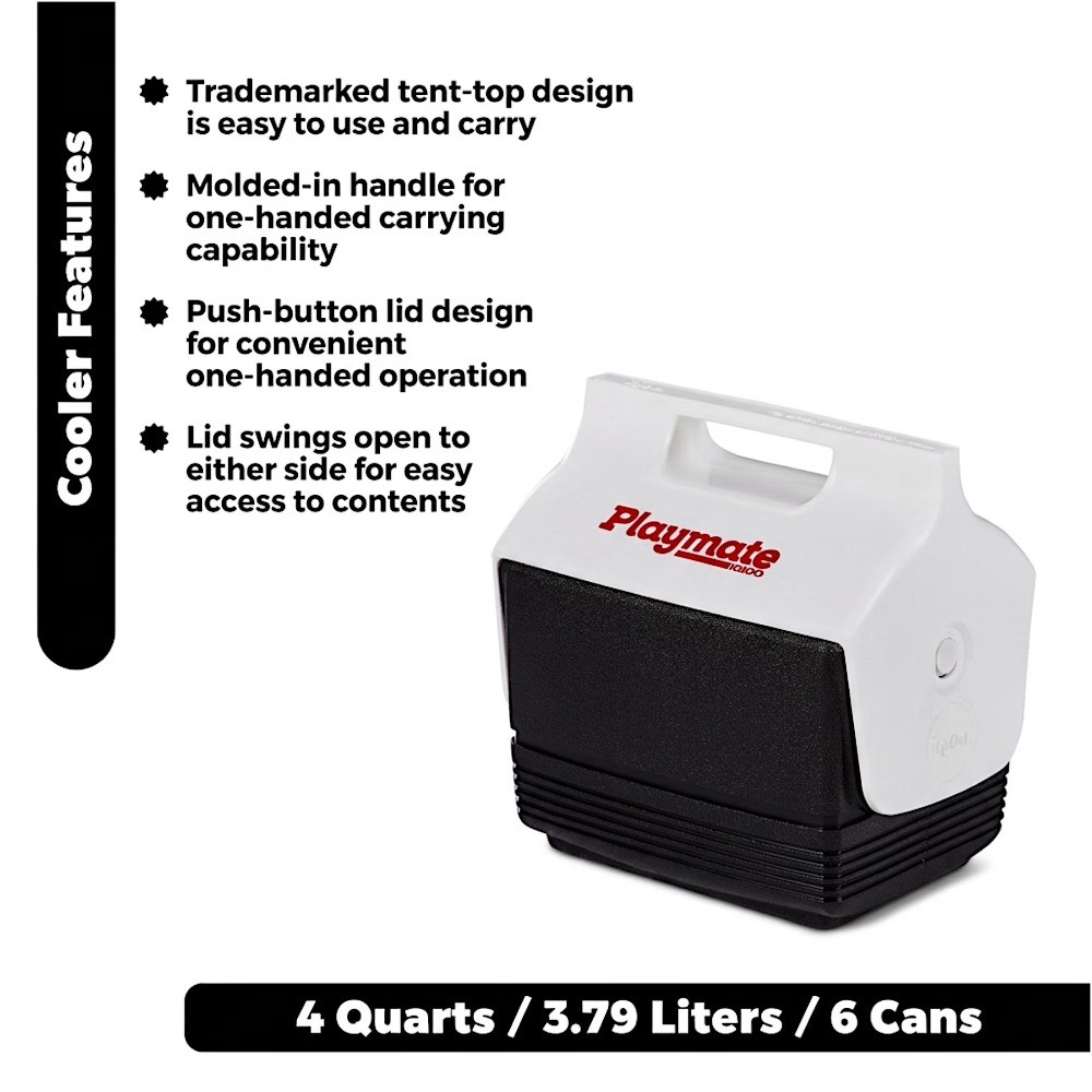 Playmate Mini Cooler, 4 QT Capacity, Holds 6 Cans, Black gallery