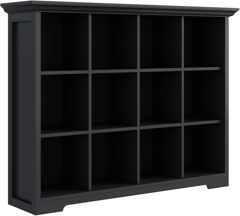 Cube Storage Bookcase with Base - Wooden 3 Tiers Floor Standing Open Shelf Cabin gallery