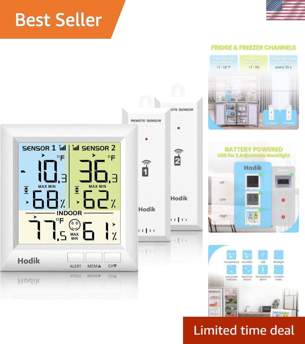 Wireless Freezer Thermometer with Alarm, Refrigerator Thermometer Digital wit... gallery