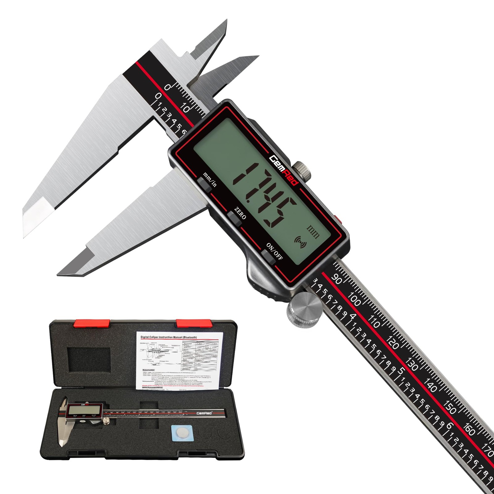 Wireless Digital Caliper 0-6 Inch/150mm, Wireless Data Transfer to Excel/Phon... gallery