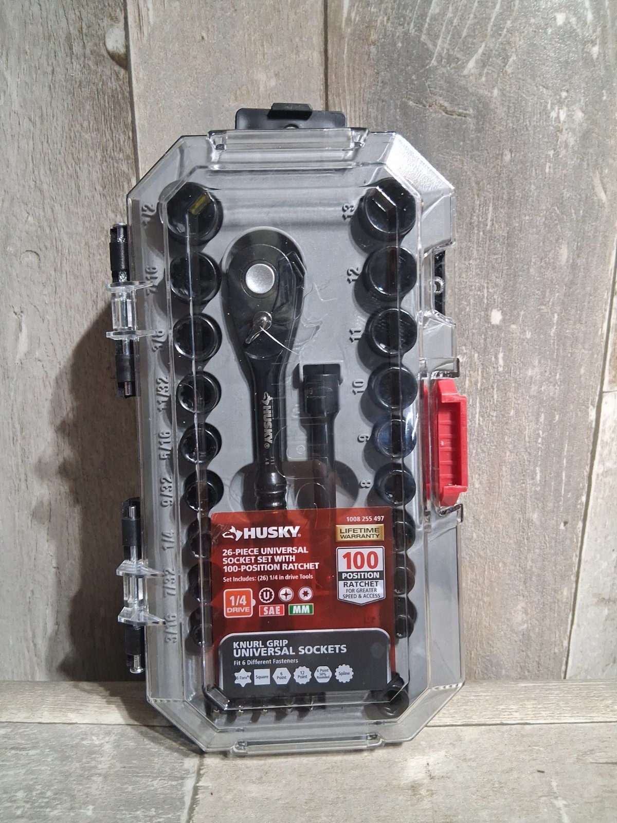 Husky 100-Position 1/4 in. Drive Universal Socket Wrench Set (26-Piece) gallery