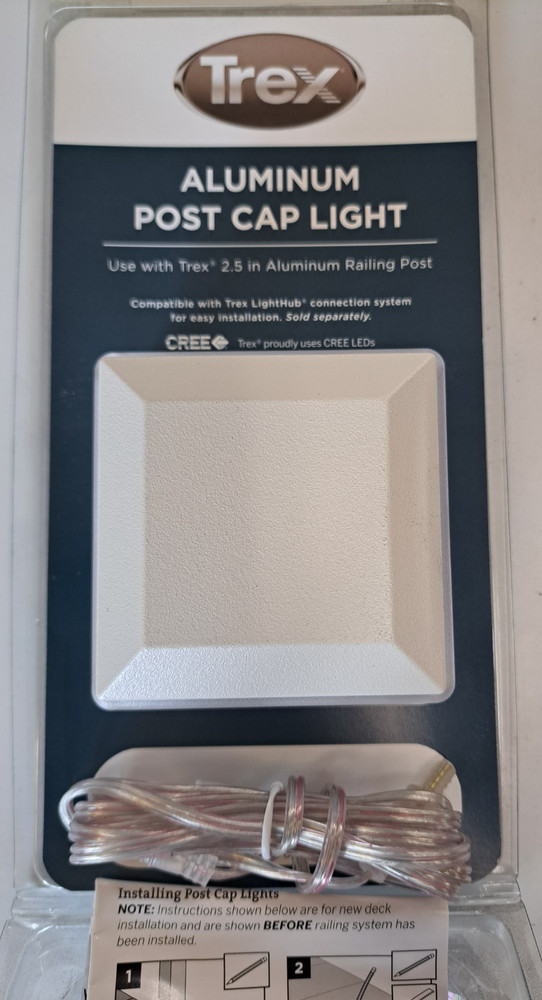 TREX DECK LIGHTING WTALCAPLED25 LED ALUMINUM POST CAP LIGHT CLASSIC WHITE