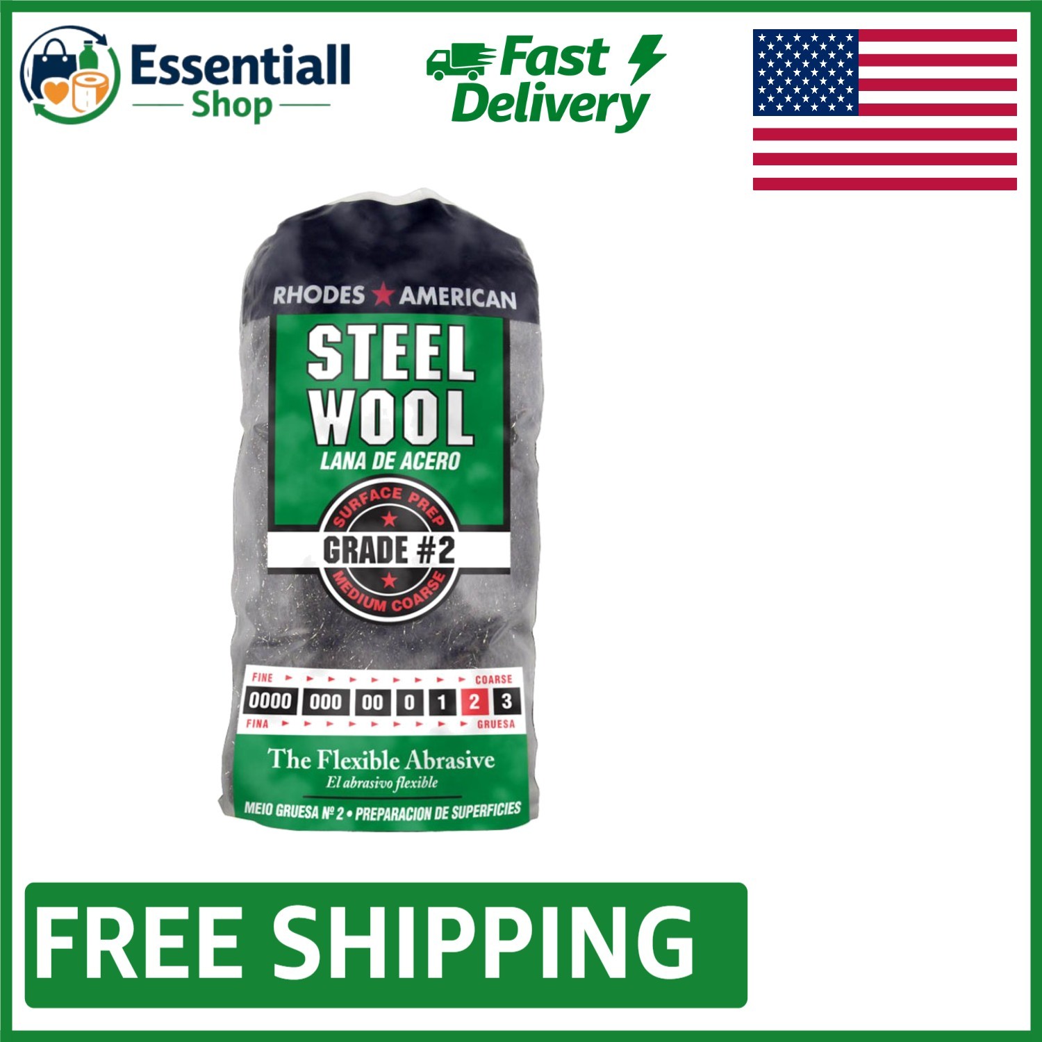 Flexible 12-Pad Medium Coarse Steel Wool - Ideal for Cleaning and Surface Prep gallery