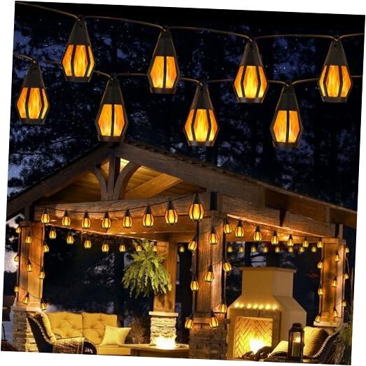 Solar String Lights for Outside, 21Ft Patio Lights with 10 21ft Warm White