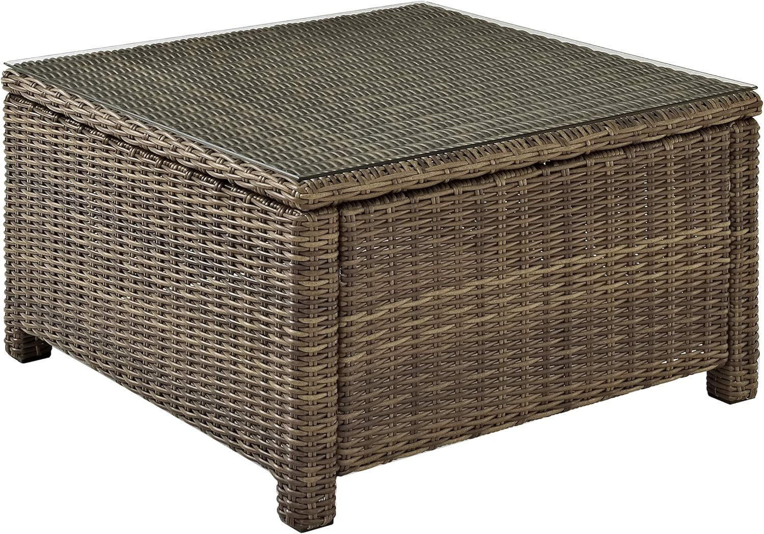 Bradenton All Weather Rattan Wicker Outdoor Sectional Coffee Table for Patio, De gallery