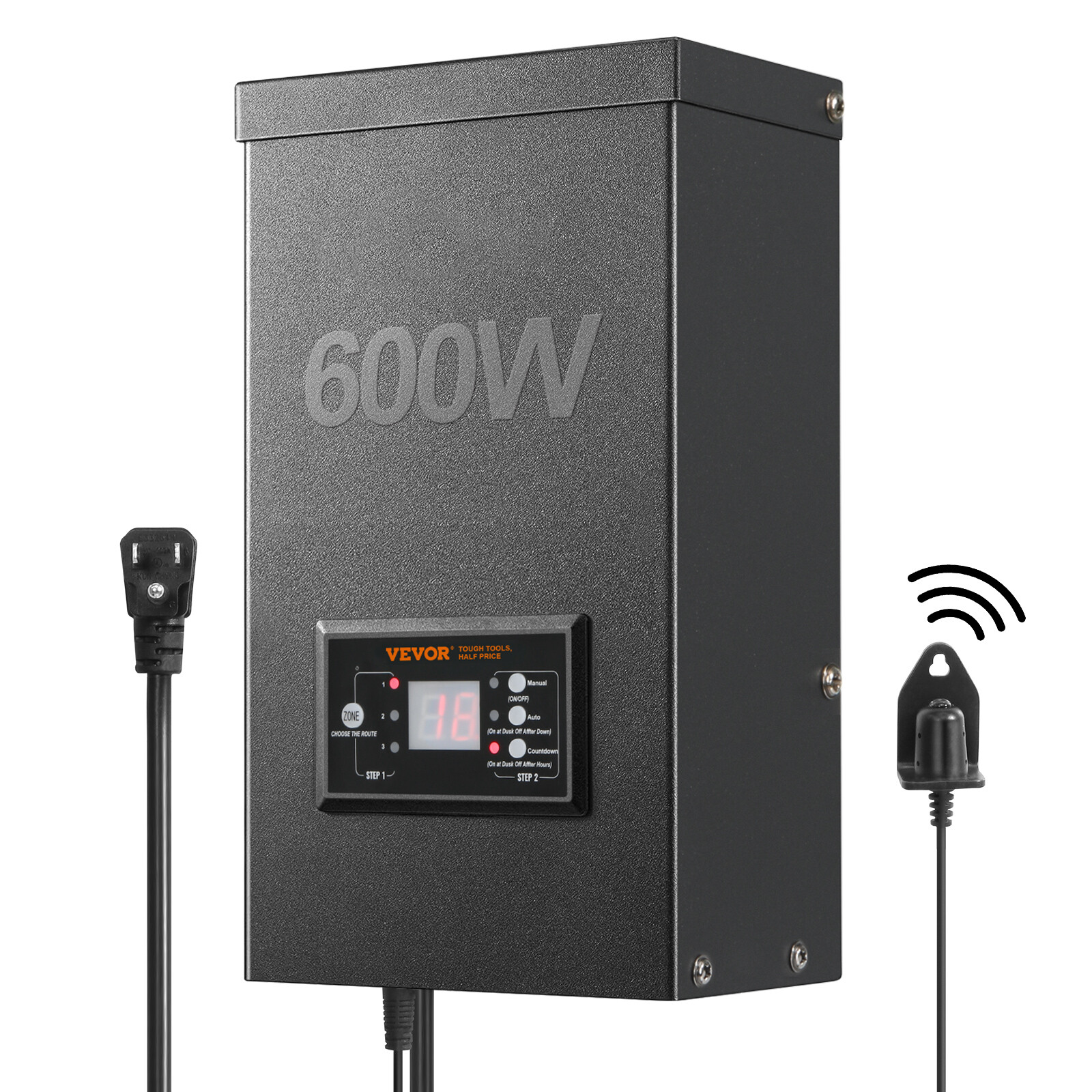 VEVOR 600W Low Voltage Landscape Transformer with Timer and Photocell Sensor gallery