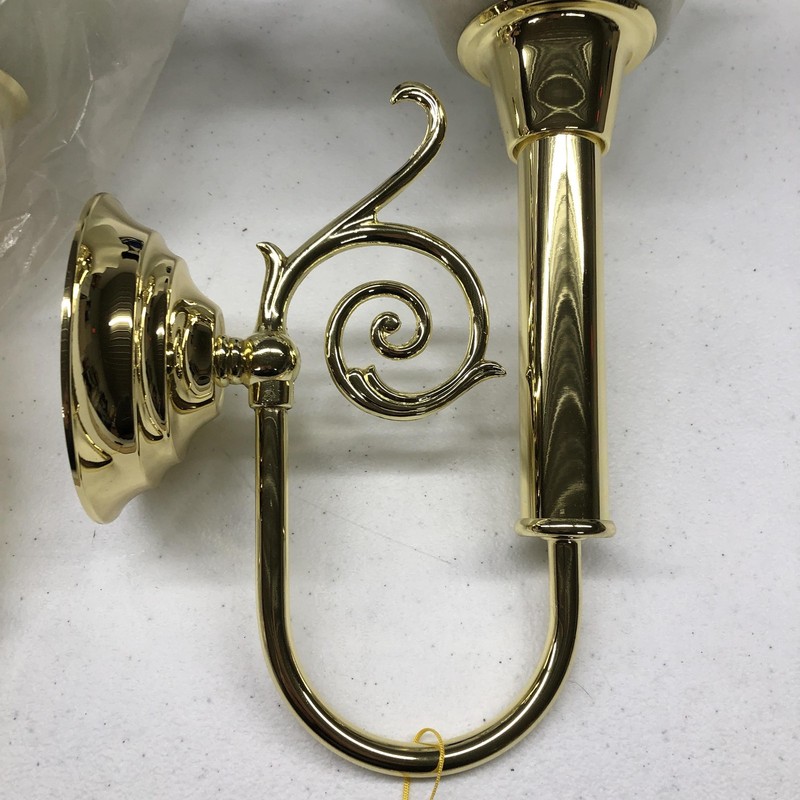 Partylite Cobalt Candlestick Wall Sconces Set 2 Gold Glass Traditional Pair 7309 gallery