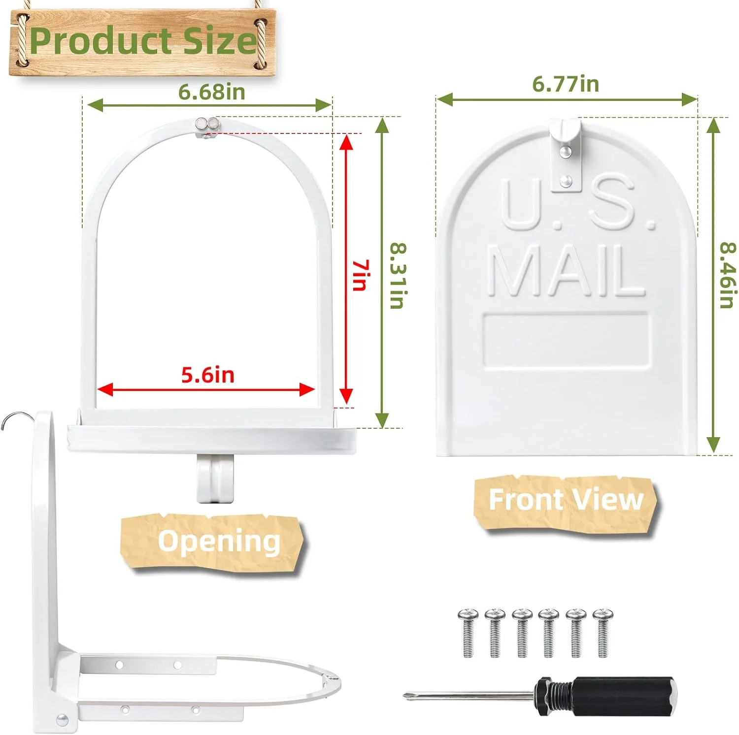 Mailbox Door Replacement 6 1/4 Inch (W) by 8 Inch (H),Snap-in Brick Mailbox Door gallery