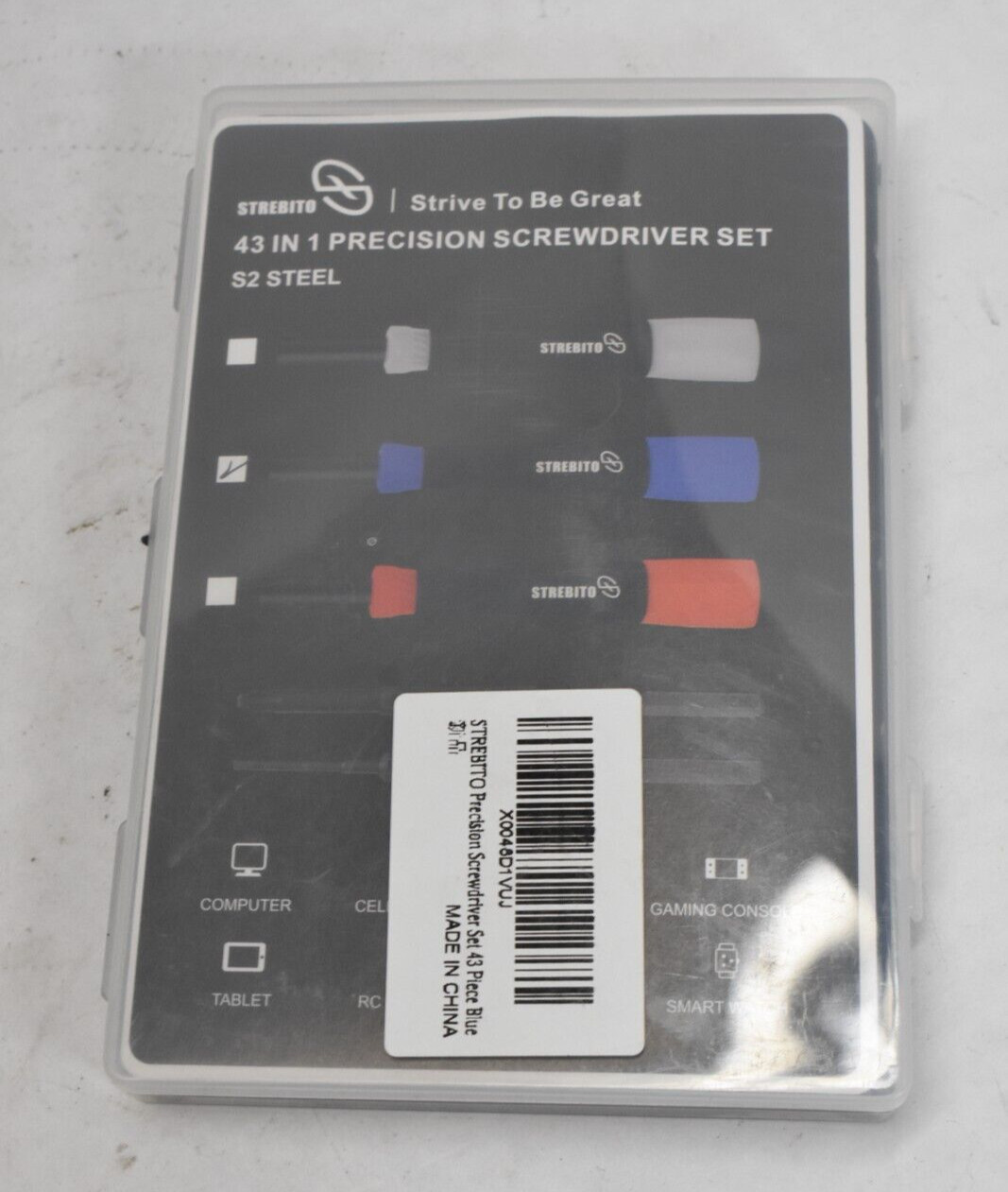 Strebito Electronics Precision Screwdriver Set S2 Steel Blue Black 43 Pieces gallery