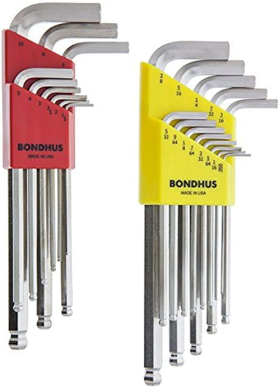Bondhus 22pc Ball End Hex Key L-Wrench Set BriteGuard 26999 Metric SAE Inch USA gallery