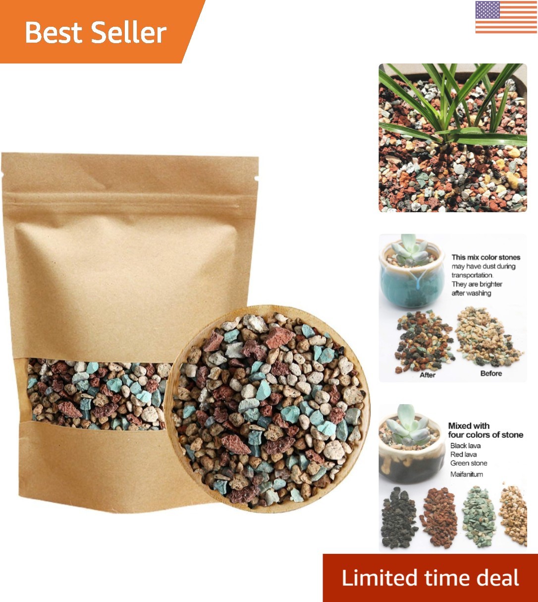Professional Grade Lava Pebbles for Superior Succulent and Cactus Growth 2.2lb gallery