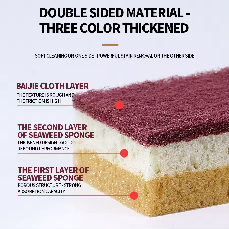 10pcs High Density Sponge Dishwashing Cloth Kitchen Cleaning Non-Greasy gallery