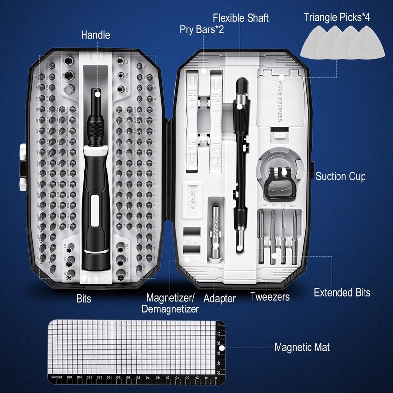 152-in-1 Precision Screwdriver Set, Electronics Repair Kit with Magnetic CR-V... gallery
