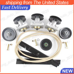 52″ Ultimate Deck Rebuild Kit, Spindles, Pulleys, Blades New For Hustler Raptor