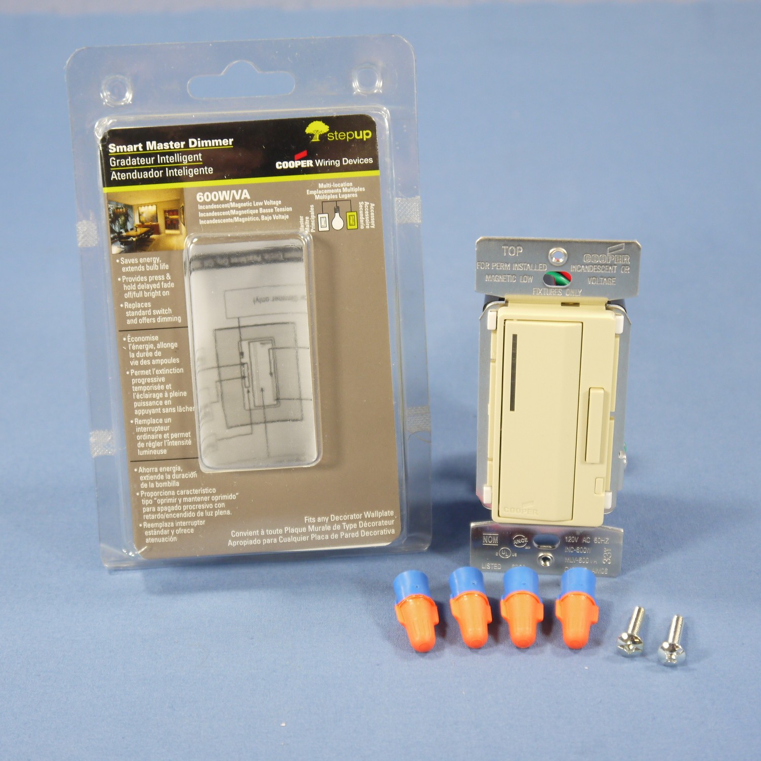 Cooper AIM06-IV-K Ivory Smart Master Dimmer Preset Light Switch Multi-Way 600W gallery