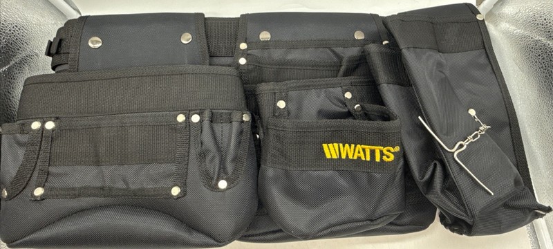 Watts Leather Carpenters Combo Tool Belt HVAC Plumbing Pouches 33-42” Waist-NEW gallery