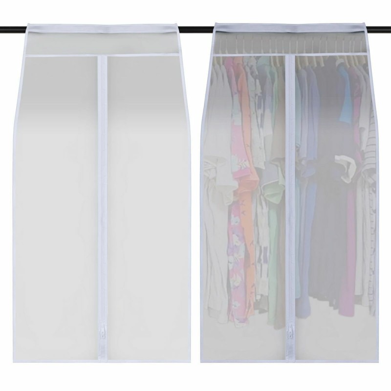 Solid Clothes Garment Dust Cover Storage Protector Wardrobe Coat Hanger Bag Home gallery