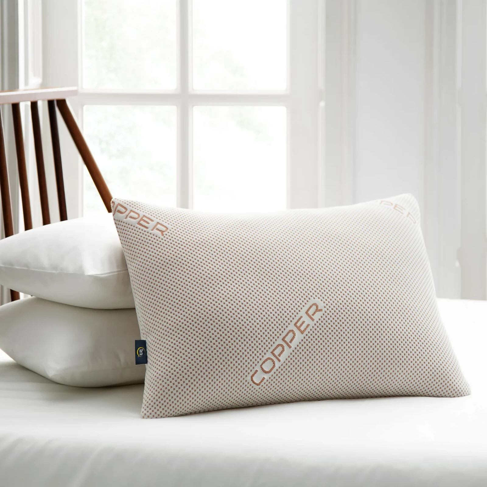 2-PACK Sertapedic Copperloft Bed Pillows, Firm Support , Standard/Queen gallery