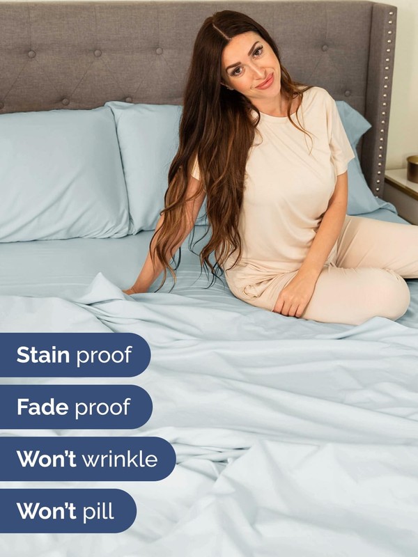 Best Extra Deep Queen Sheet Set - 4 Piece Breathable & Cooling Bed Sheets Easily gallery
