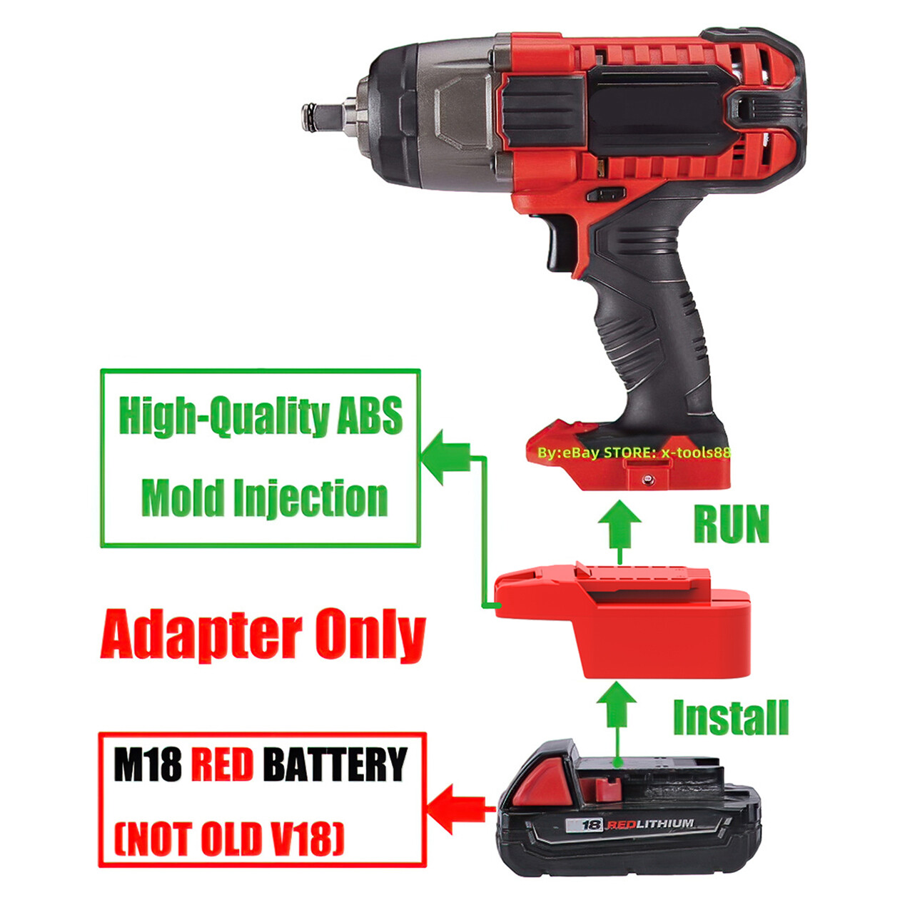 1x Adapter for Milwaukee M18 Li-Ion Battery To fits Bauer 20v Tool- Adapter Only gallery