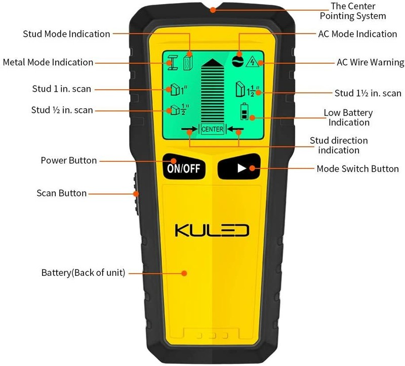 Stud Finder, 5 in 1 Multi-Function Wall Stud Sensor Detector with LCD Display gallery